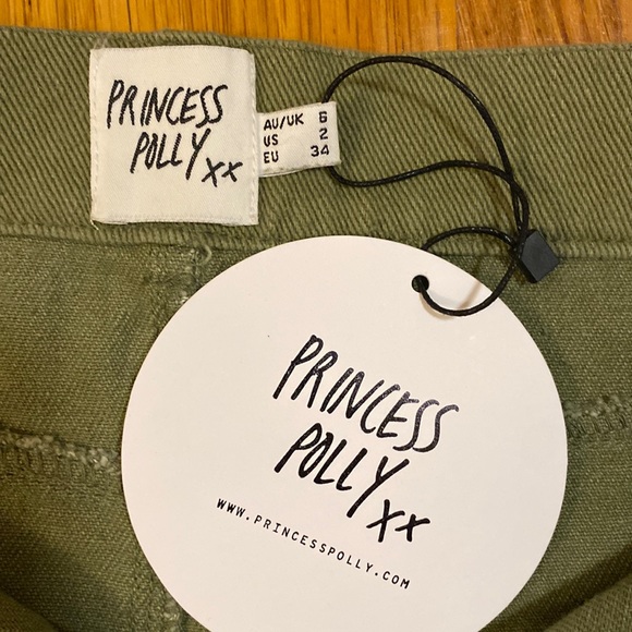 Princess Polly Peterson Cargo Mini Skirt Khaki, US size 2. Low rise fit. NWT - Picture 6 of 7